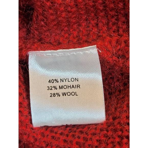 Be Embraced by Vernisage Women's Long Sleeves Mohair Blend Red Sweater Size S - Picture 7 of 9